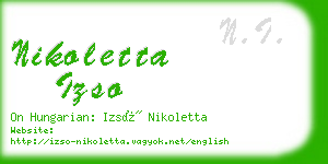 nikoletta izso business card